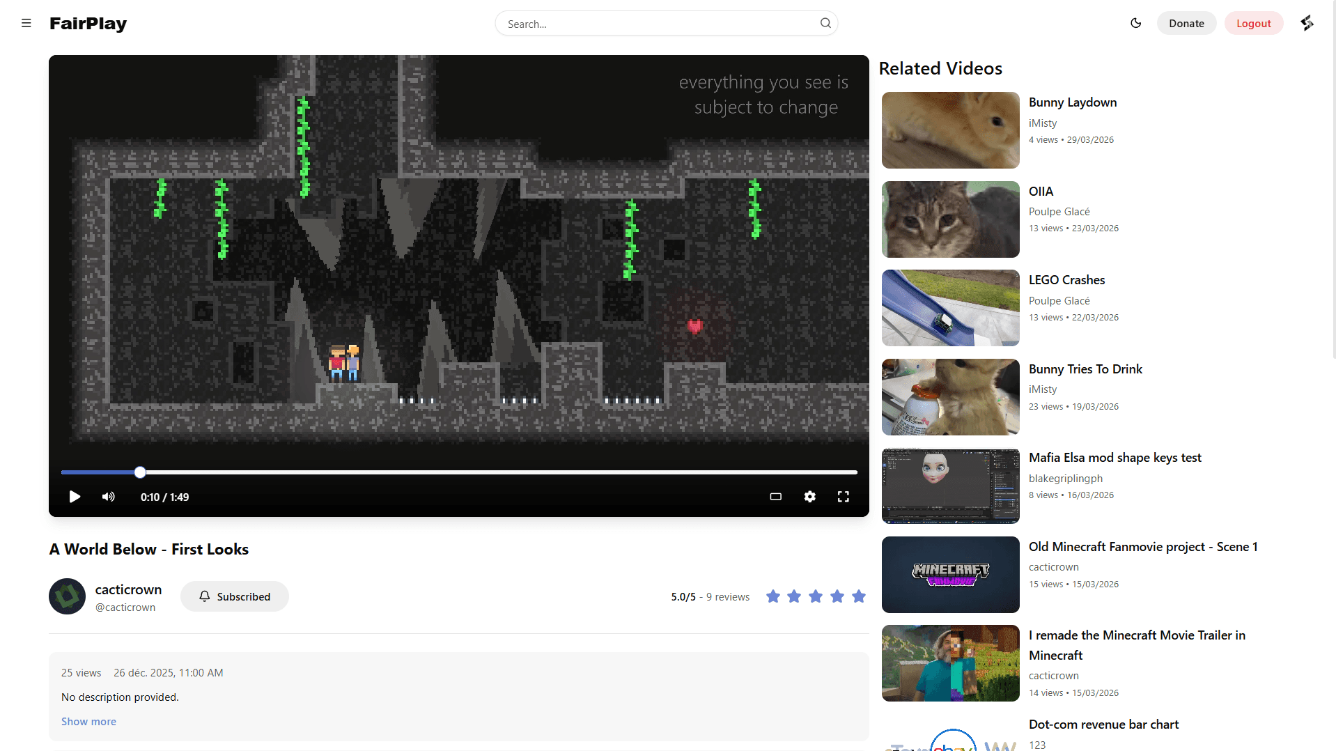 FairPlay video player interface